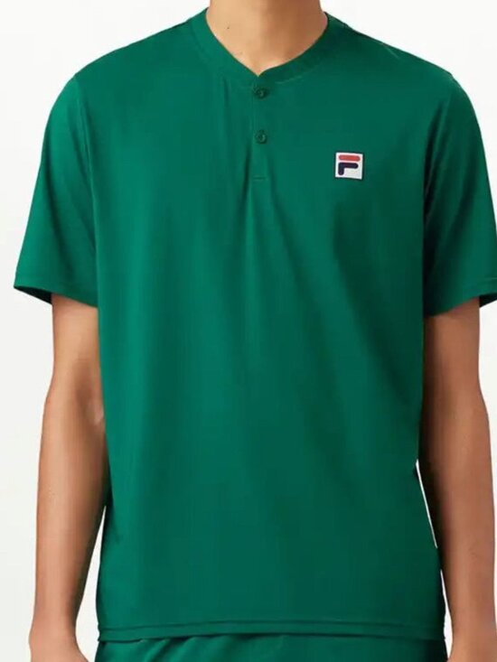 FILA Essentials Short Sleeve Henley Men's - Green - Picture 1 of 1
